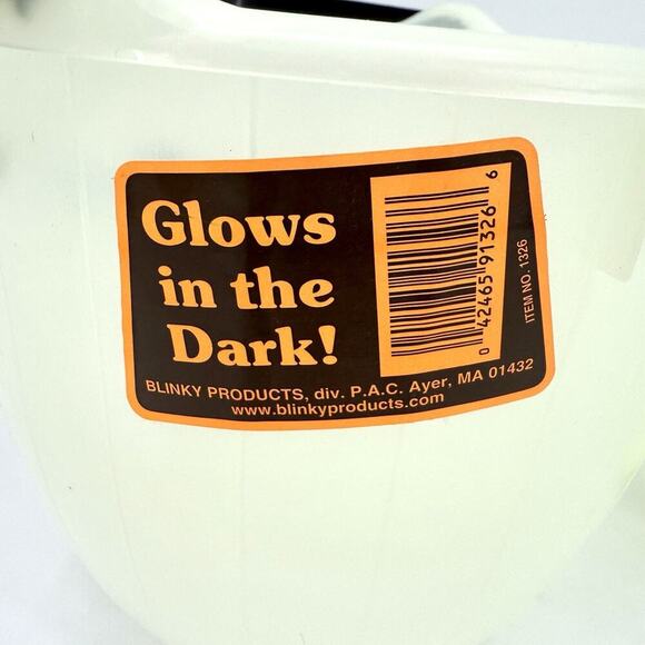 2 Candy Glow In The Dark Halloween Pail Bucket Handle Trick Treat Face 7 in Vtg - Picture 6 of 10